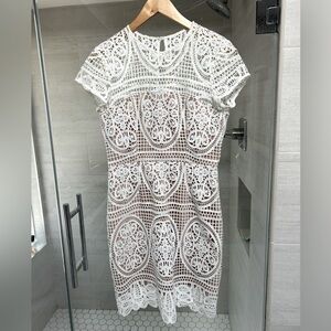Aijek Blackjack Embroidered Mini Dress, size 2 (medium)